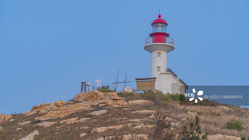 山东省烟台市蓬莱区长岛钓鱼岛灯塔城市建筑自然风光图片素材