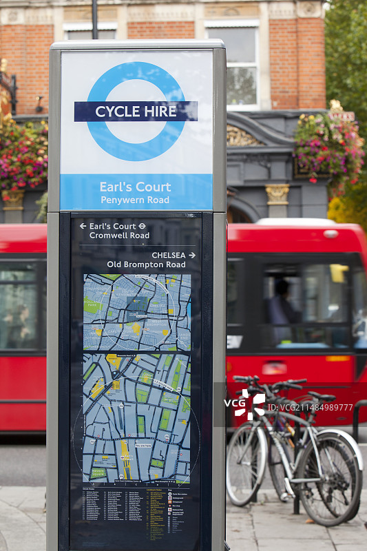 英国伦敦的公共自行车租赁计划图片素材