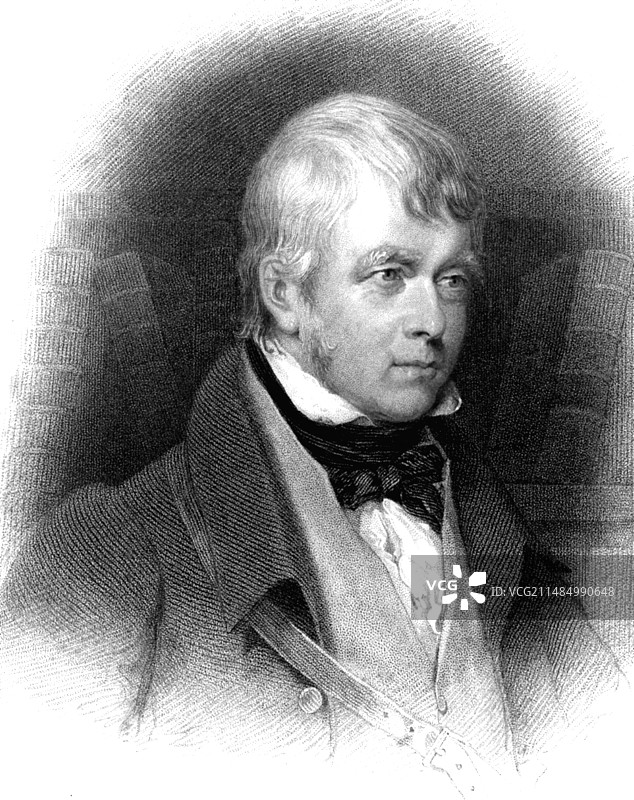 沃尔特·司各特，苏格兰小说家兼诗人图片素材