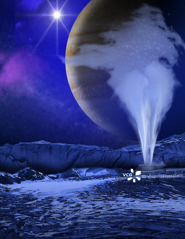 欧罗巴上的水柱，插图图片素材