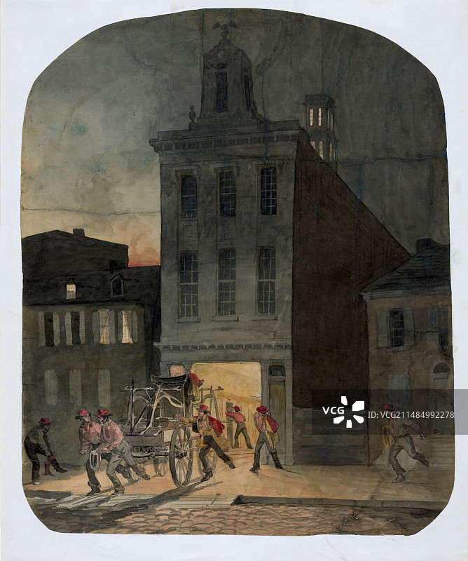 19世纪50年代的费城消防站图片素材