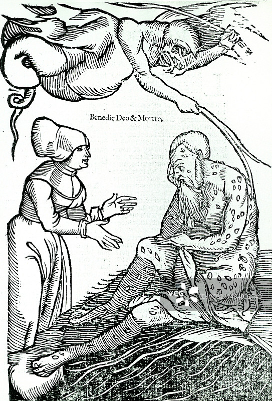 男人拜访麻风病的祸害图片素材