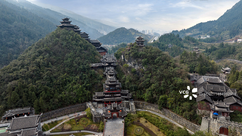 航拍重庆彭水蚩尤九黎城风景区图片素材