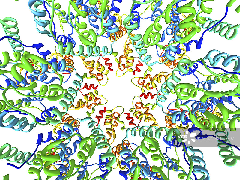 完整病毒颗粒中的HIV-1衣壳图片素材