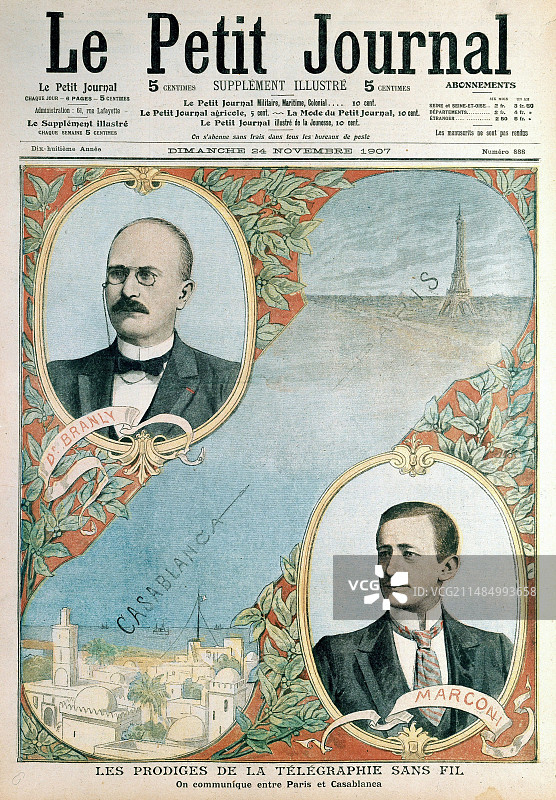 巴黎和卡萨布兰卡之间的电报图片素材