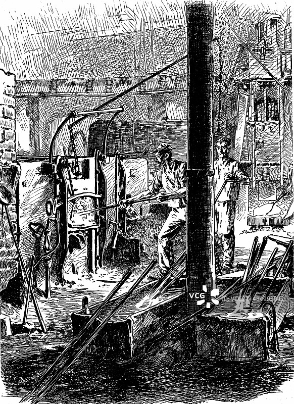 搅炼炉与机械锤图片素材