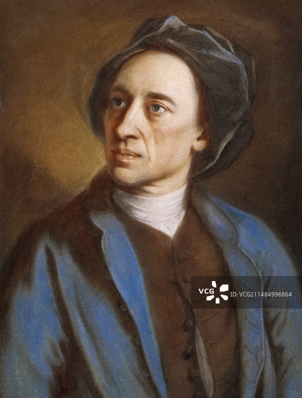 英国诗人亚历山大·蒲柏图片素材