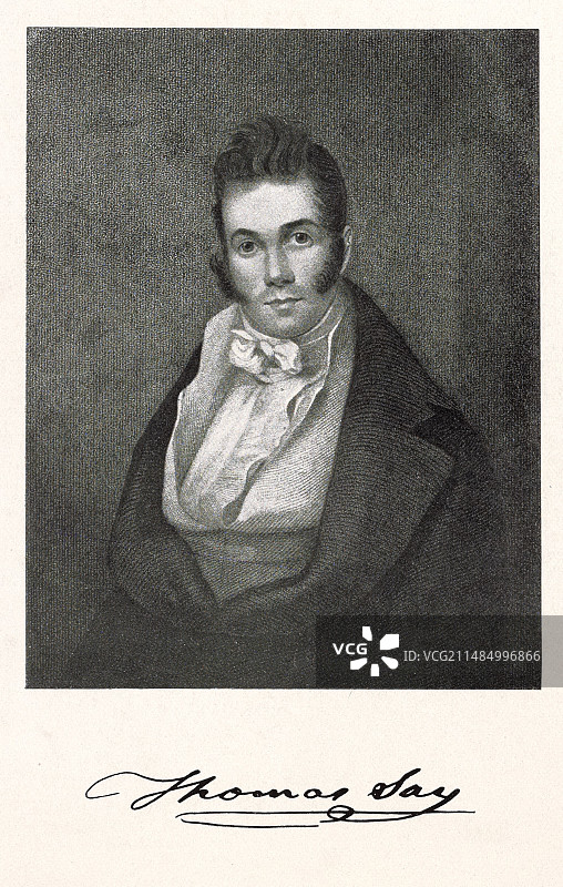 美国博物学家托马斯·塞伊图片素材