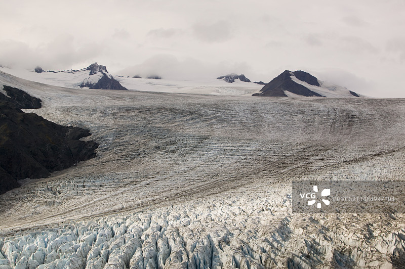 阿拉斯加基奈峡湾冰川出口图片素材