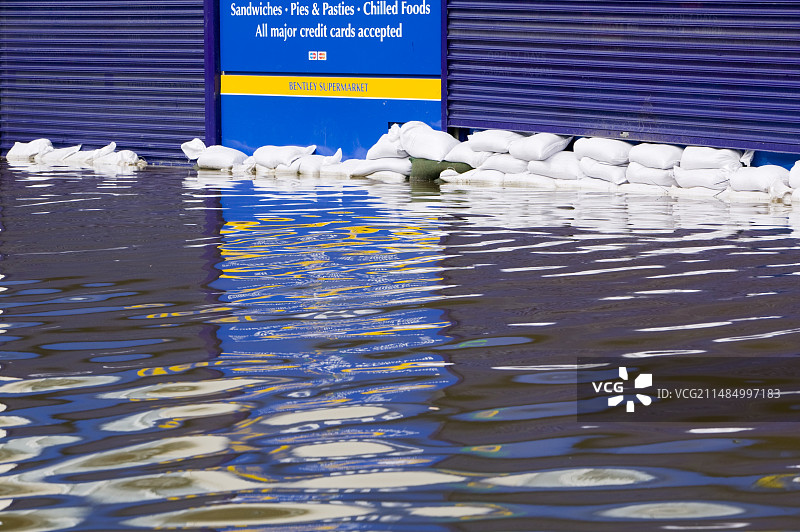 英国约克郡宾利南部的洪水图片素材