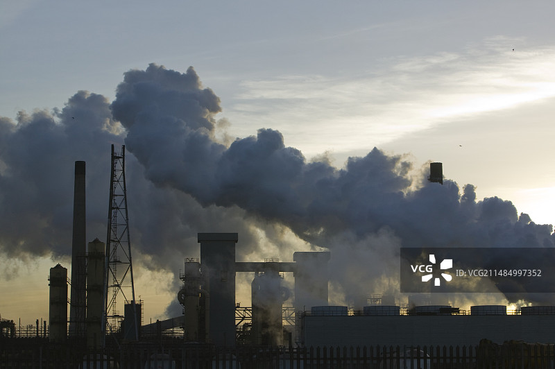 英国科勒斯钢铁厂的排放物图片素材