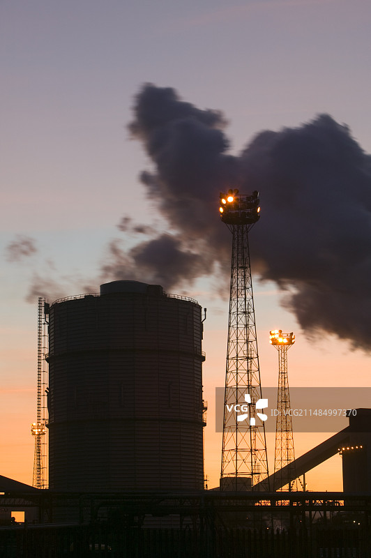 英国科勒斯钢铁厂的排放物图片素材