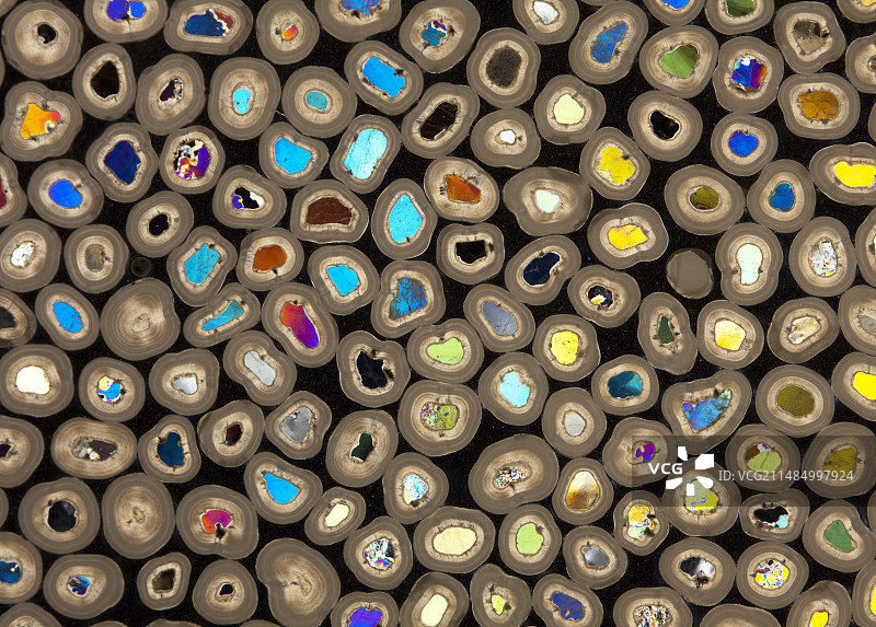 软水球粒的显微照片图片素材