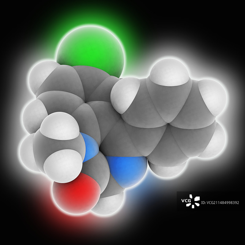 地西泮药物分子图片素材