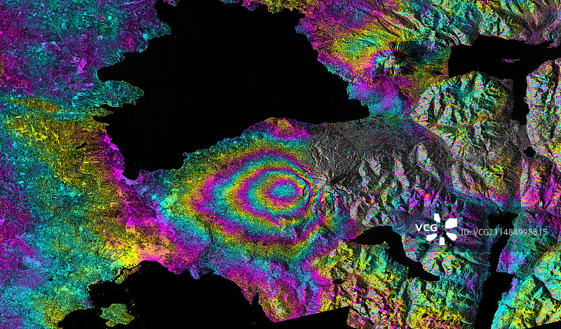 卡尔布科火山喷发卫星图像图片素材