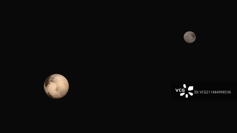 冥王星和卡戎，新视野号图像图片素材