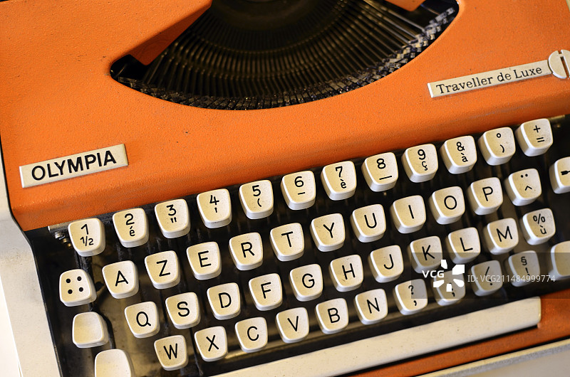 AZERTY键盘打字机图片素材