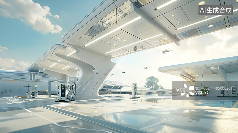 【AI数字艺术】现代城市建筑内部空间图片素材