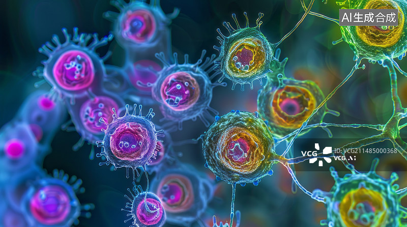 【AI数字艺术】微观世界里的各种细菌图片素材