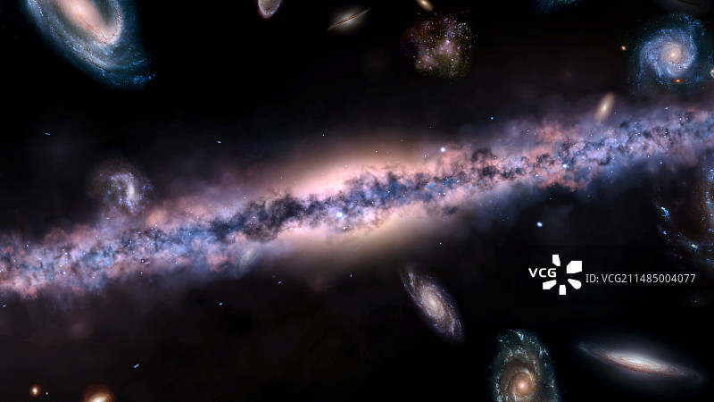 银河与星系插画图片素材