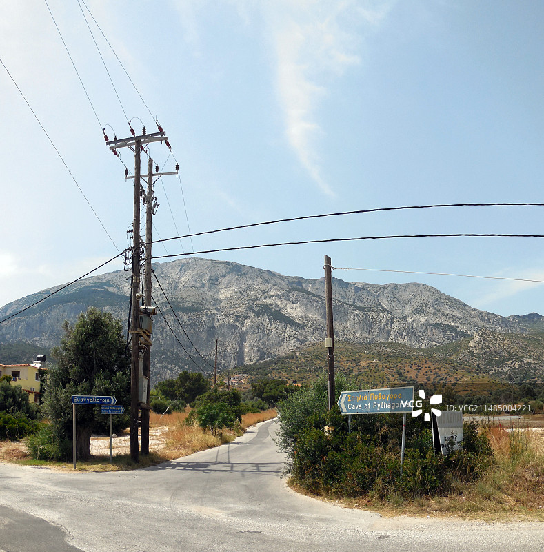 希腊萨摩斯岛的毕达哥拉斯洞穴图片素材