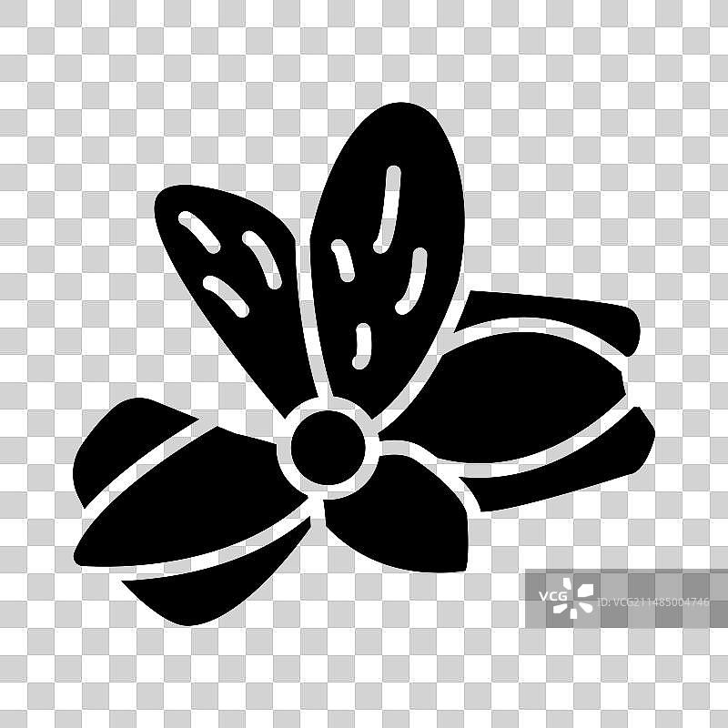 六出花字形图标，用于个人用途和商业用途图片素材