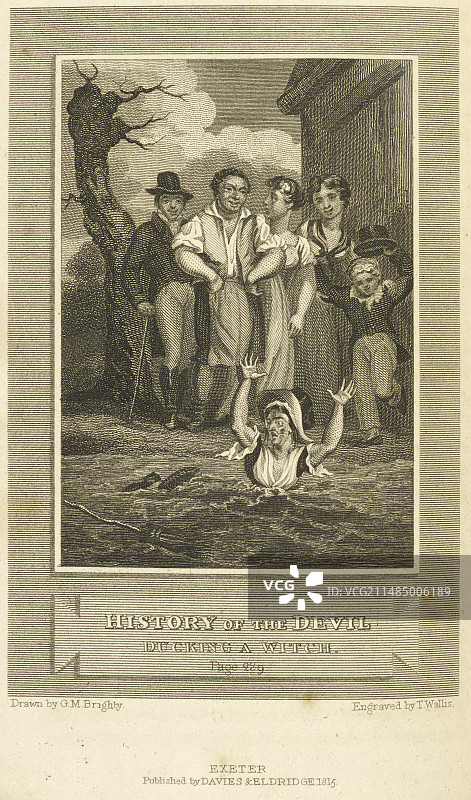 女巫受浸刑的历史插图图片素材