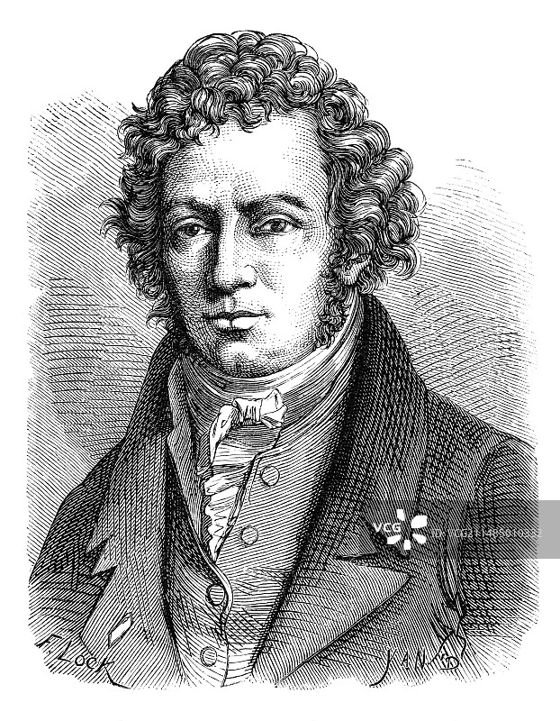 法国物理学家安德烈-马里·安培图片素材