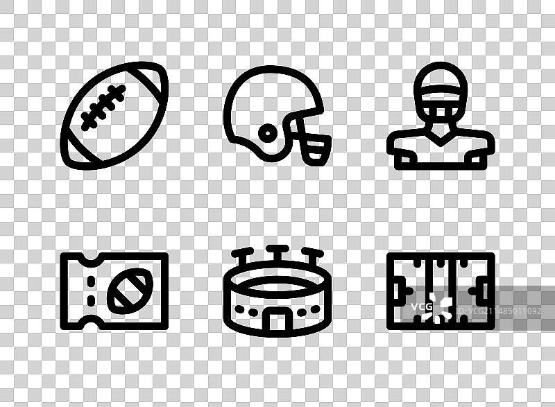 美式橄榄球相关线性图标图片素材