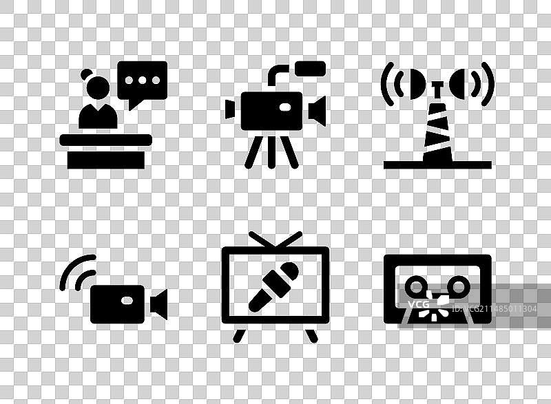 新闻杂志实体图标简约合集图片素材