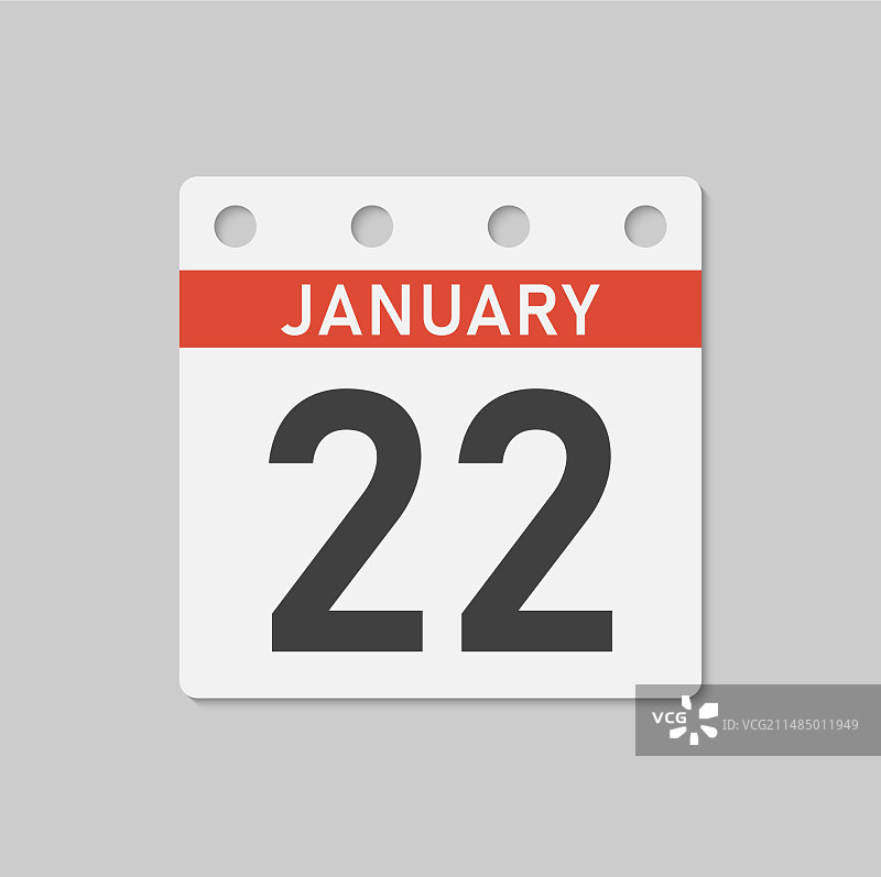 日历图标 - 1月22日图片素材