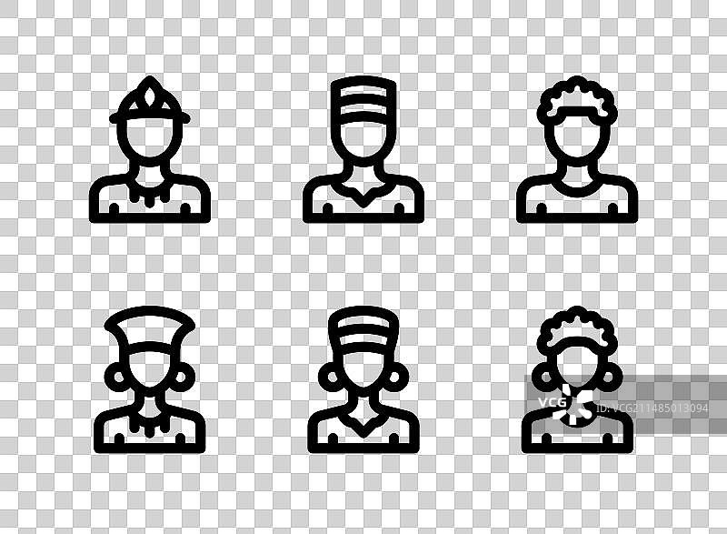 简约头像线条图标合集图片素材