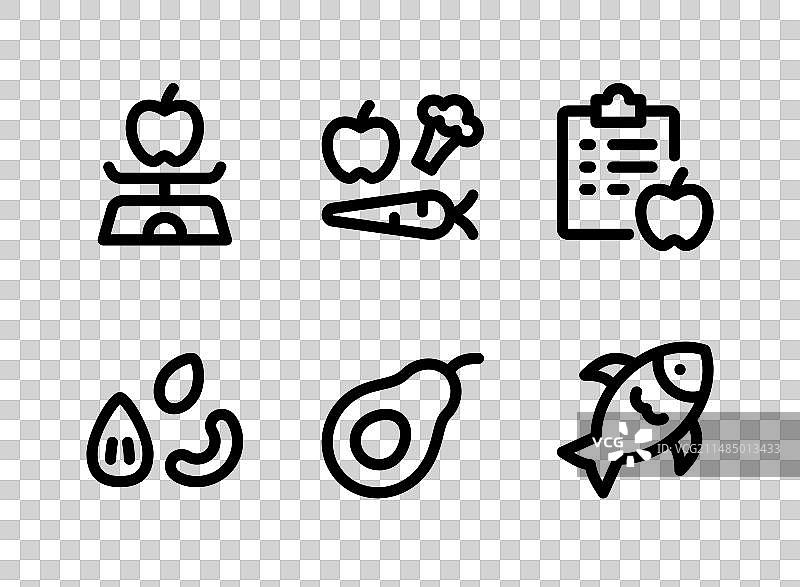 糖尿病线性图标合集图片素材