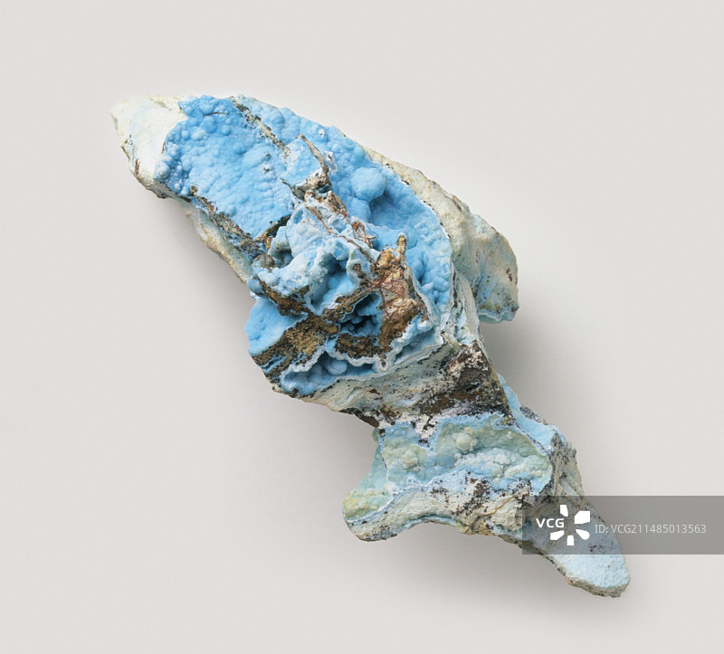 基质中的蓝色菱锌矿图片素材