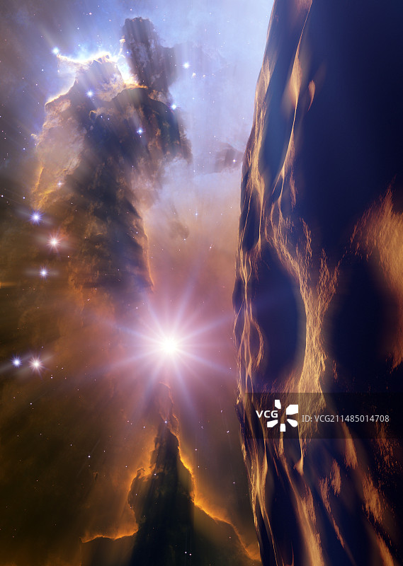 小行星与老鹰星云图片素材