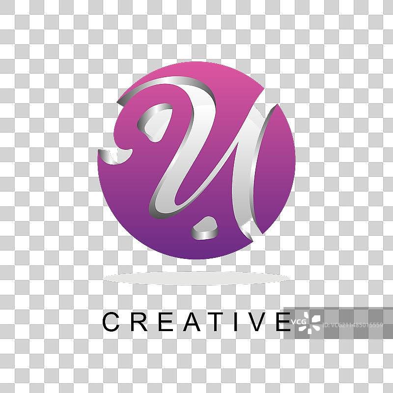 U字母地球圆形logo设计图片素材