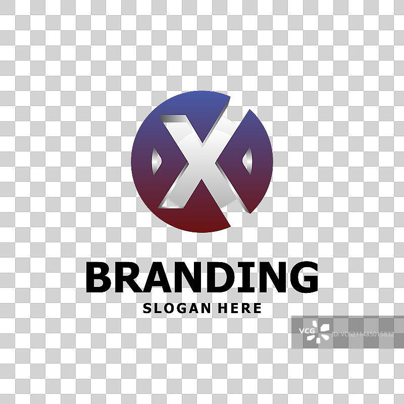 字母X地球圆形设计标志图片素材