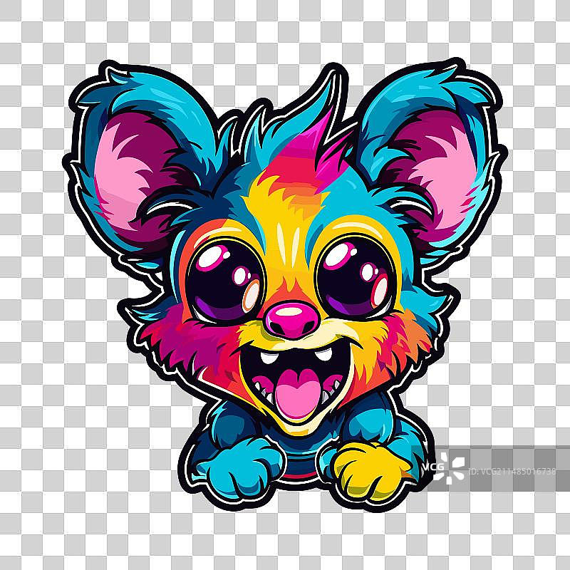 指猴彩色水彩卡通图片素材