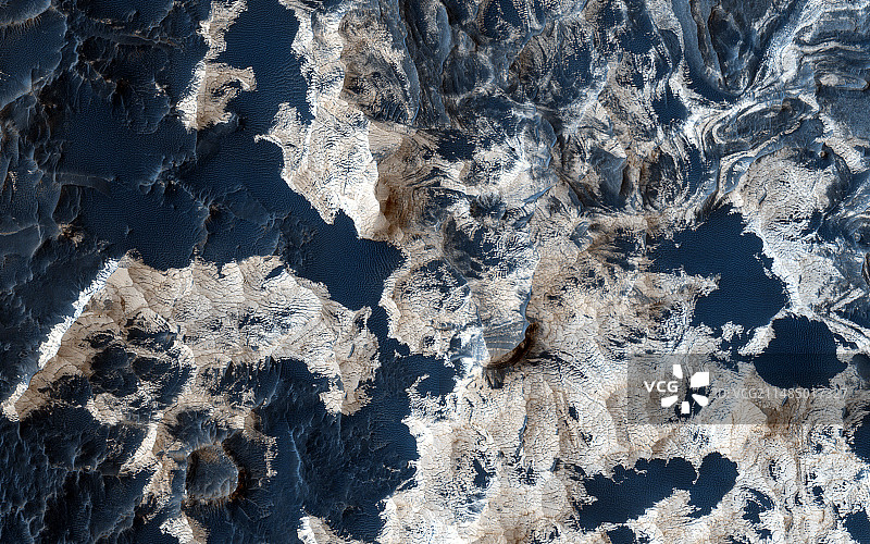 火星斯基亚帕雷利陨石坑卫星图像图片素材