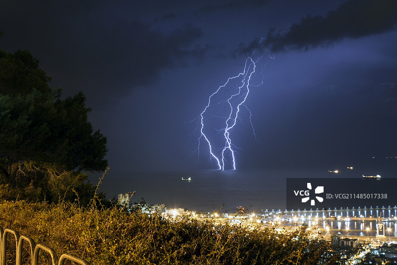 地中海的闪电图片素材
