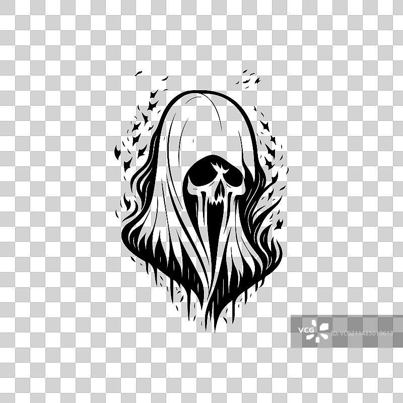 万圣节黑色手绘死神图标图片素材