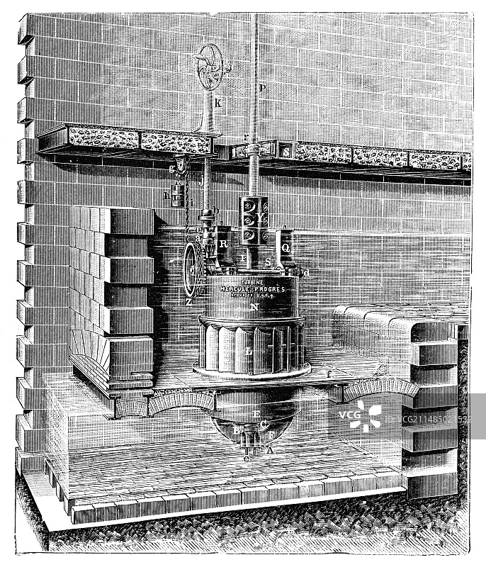 赫尔克里进步号涡轮机，19世纪90年代图片素材