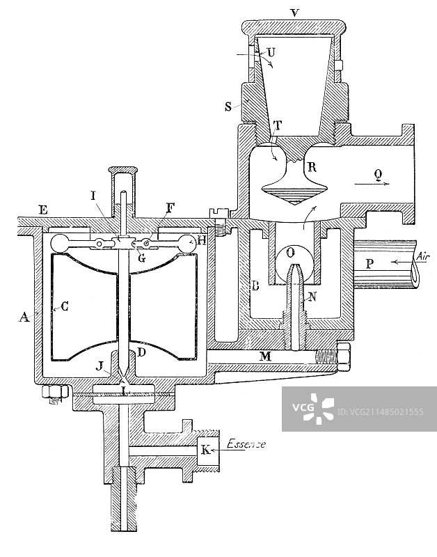 戴姆勒化油器，插图图片素材