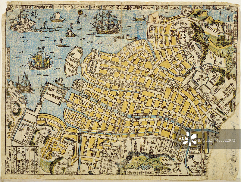 1801年长崎港地图图片素材