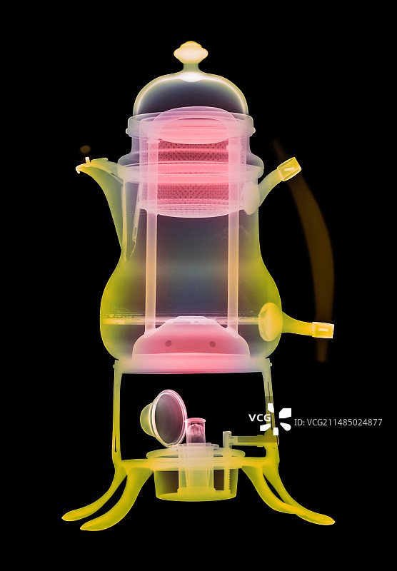 咖啡渗滤壶X光图图片素材