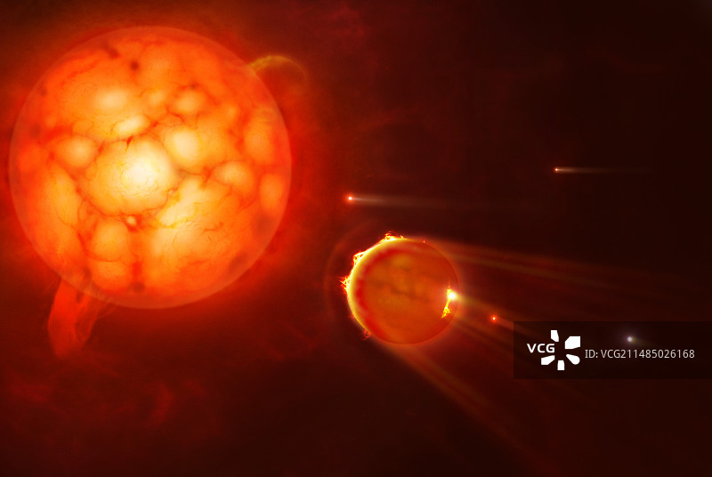 摧毁行星的红色巨星图片素材