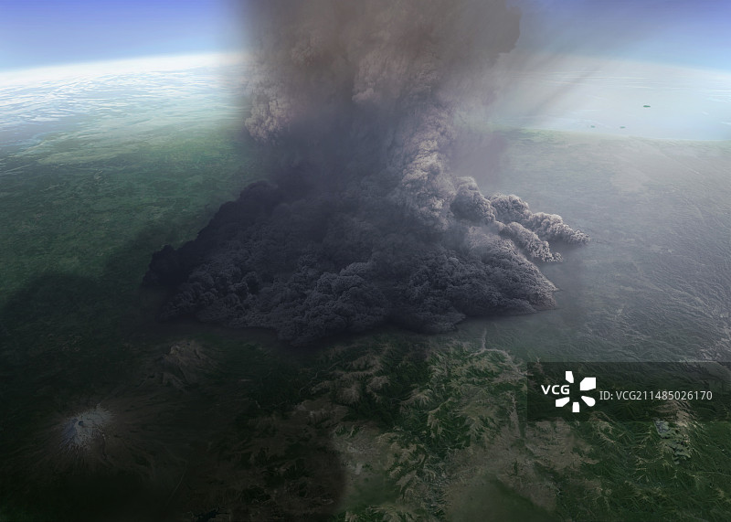超普林尼式火山喷发的艺术作品图片素材