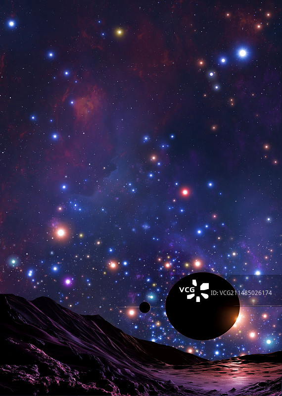 银河系中心的行星图片素材