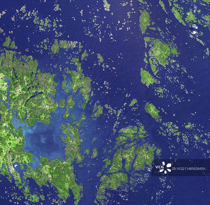 奥兰群岛卫星图像图片素材