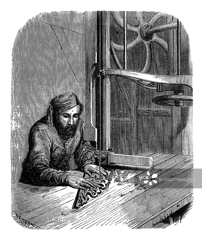 19世纪的钢琴制造图片素材